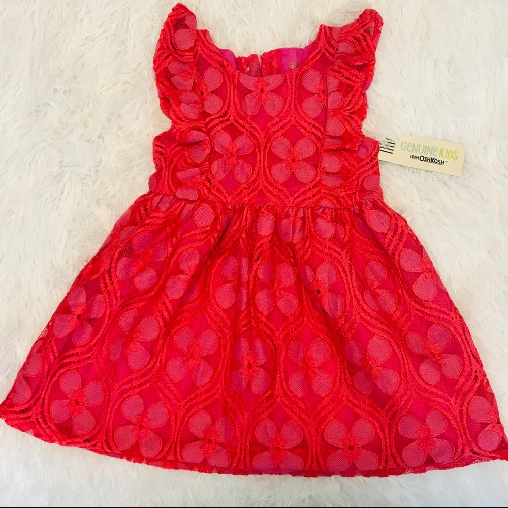 NWT Osh Kosh 2T A-line embroidered/lace dress